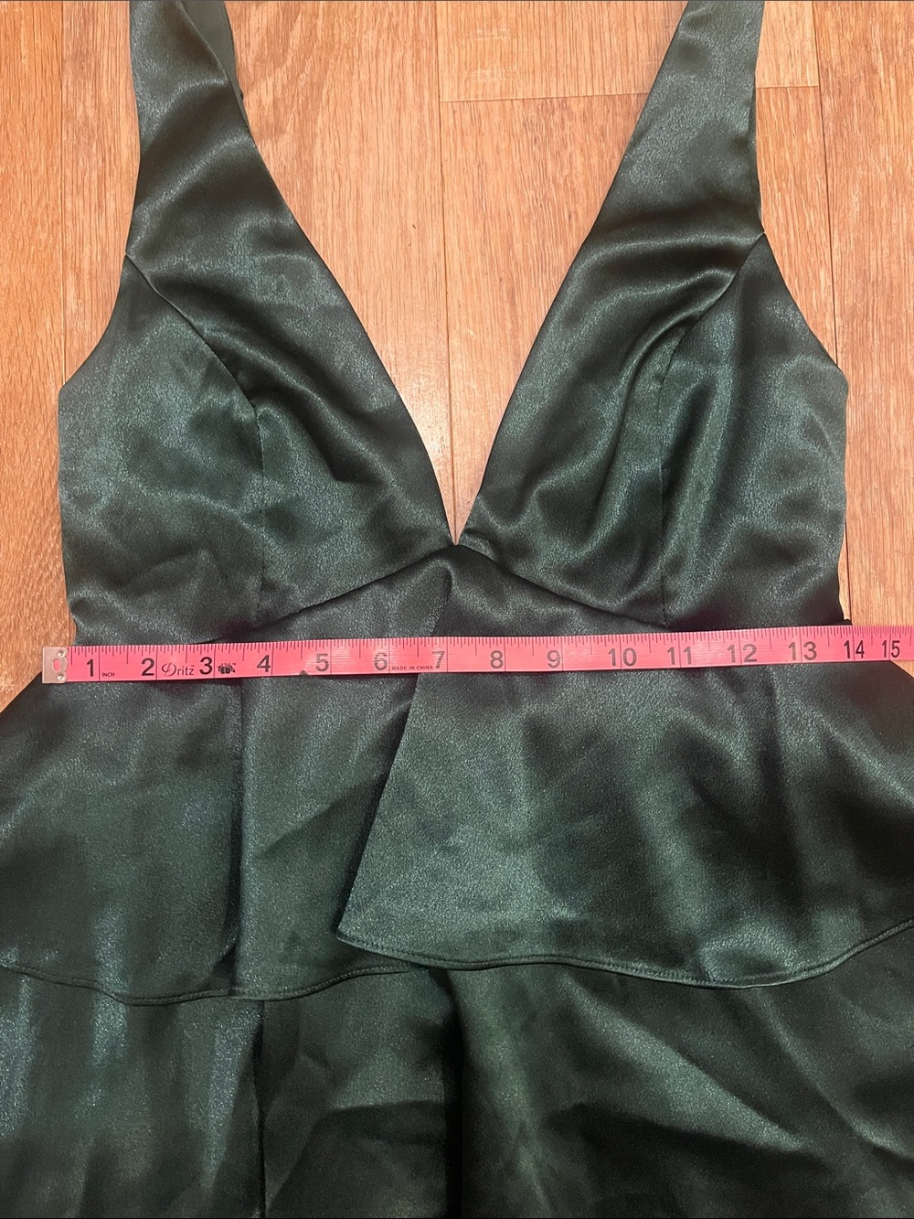 NEW Lulus Green Tiered Mini Dress Satin Sleeveless Holiday Cocktail Small S NWT - Picture 12 of 14